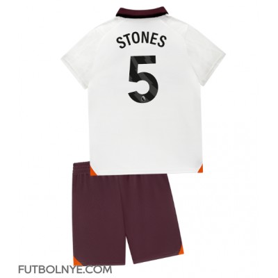 Camiseta Manchester City John Stones #5 Visitante Equipación para niños 2023-24 manga corta (+ pantalones cortos)